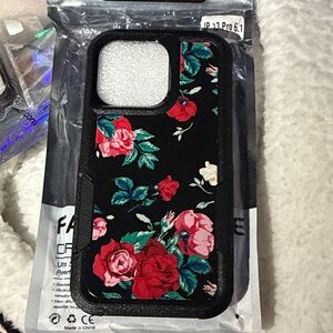 Floral Black Phone Case for iPhone 13 Pro